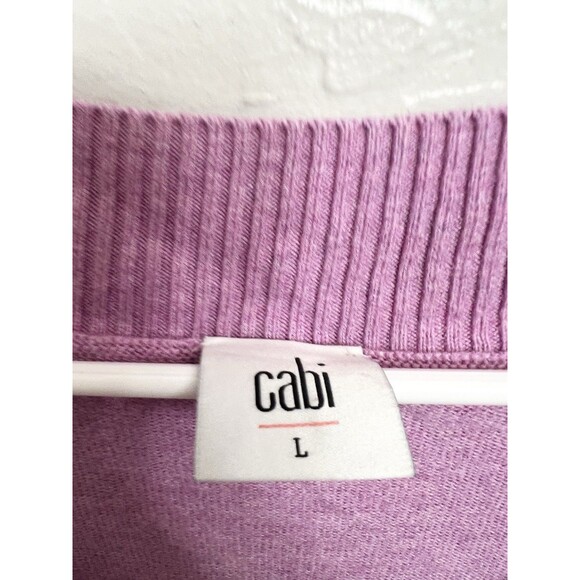 CABI Luxury Boxy V-NECK SWEATER Size Large PURPLE Soft Rayon Travel Top Shirt - Picture 4 of 8